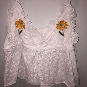 Shein white cropped tank top